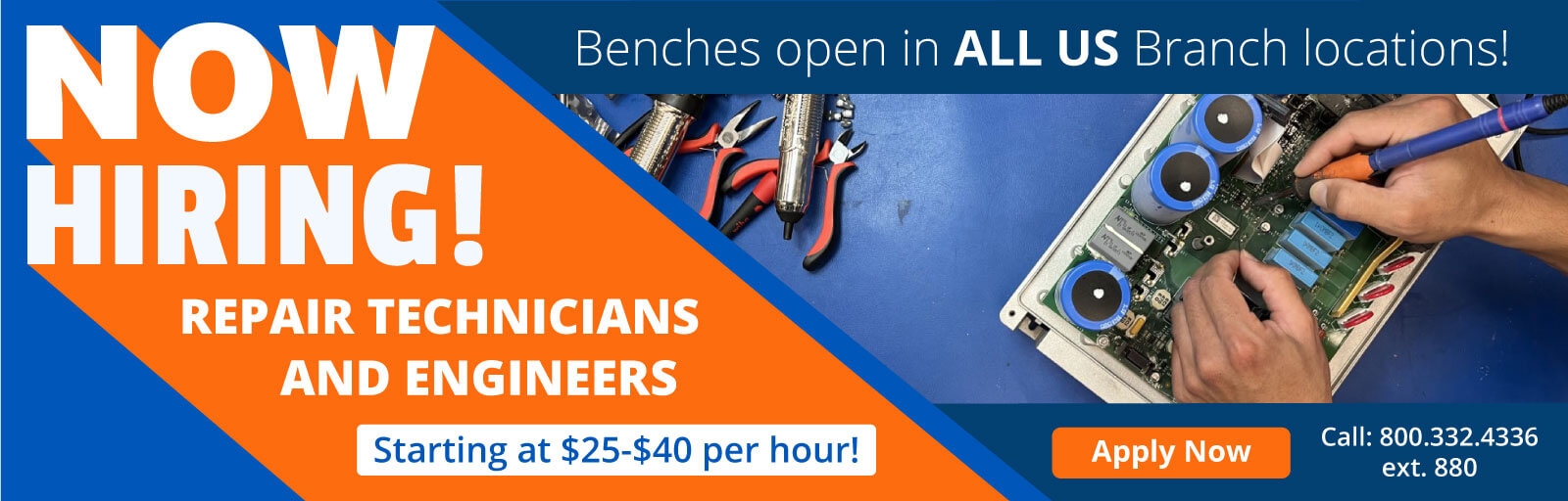 Now Hiring! Repair Technicians And Engineers
