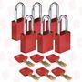 BRADY ALU-RED-38ST-KA6PK