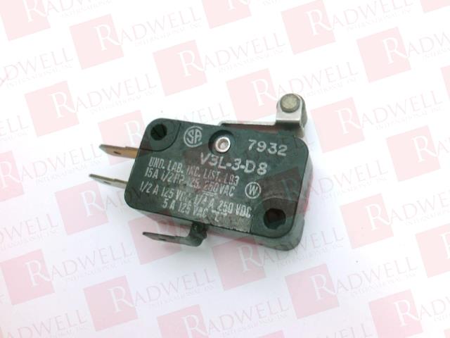 V3L-1-D8 New Micro Switch 15A Lever V3 Series Miniature Limit Switch 5 Lot of 