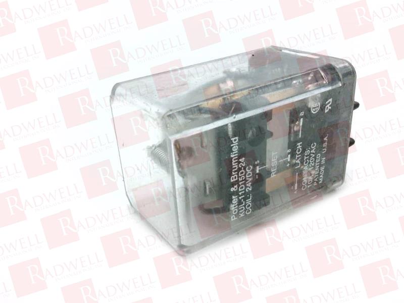 DPDT TE CONNECTIVITY/POTTER & BRUMFIELD KUL-11D15D-24 POWER RELAY PLUG IN 10A 24VDC