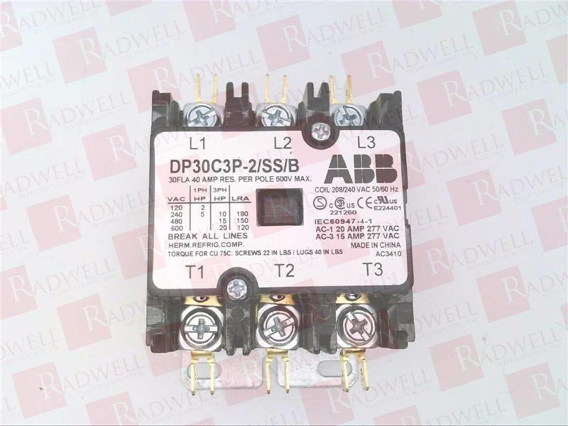 Details about   ABB DP30C3P-2/SS/B Phase Contactor 