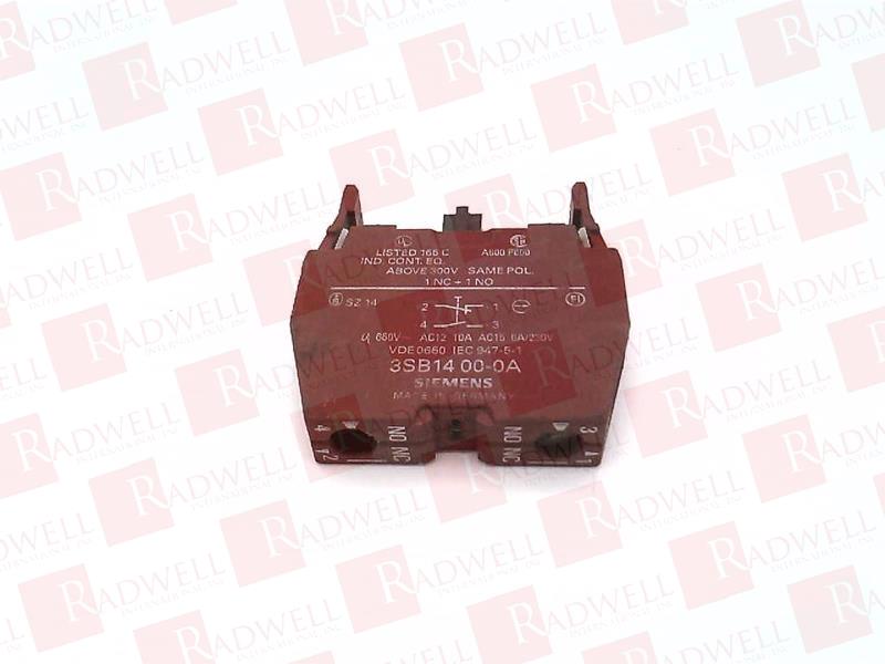 Siemens Model 3SB1400-0A Switch Contact Block   < 