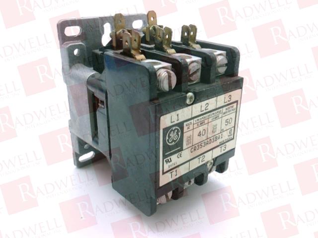 GE CR353AD3BA1 3-Pole 40 A 110/120 V AC Open Coil Contactor 