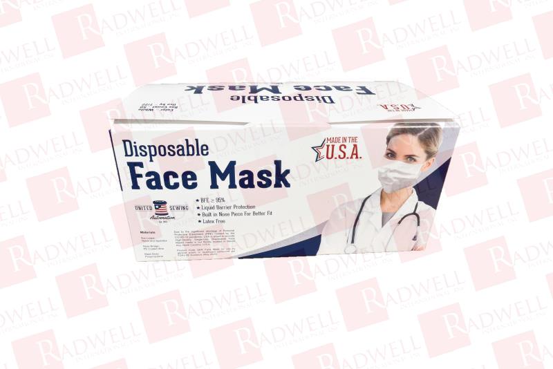 UNITED SEWING AUTOMATION DISPOSABLE FACE MASK - 10 BOXES OF 50 0