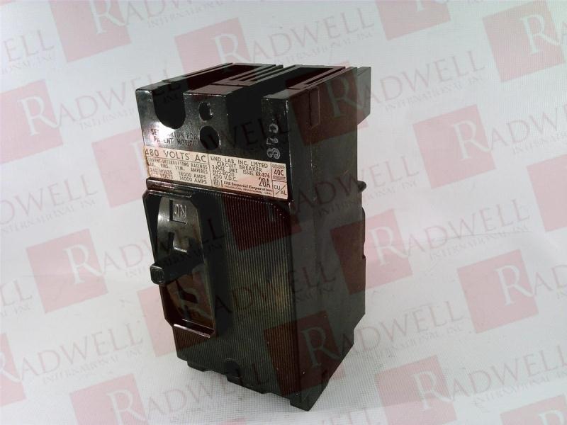 ITE EH2 EH2-B020 2 Pole 20 Amp Circuit Breaker CHIPPED 