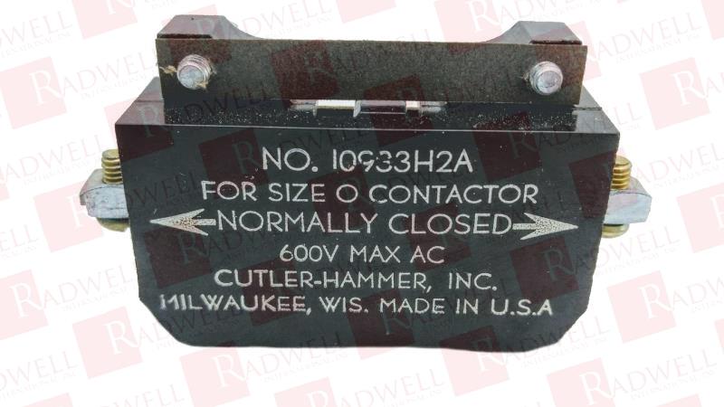 New Cutler-Hammer 10933H2A AUX CONTACT Size 1 N.C 