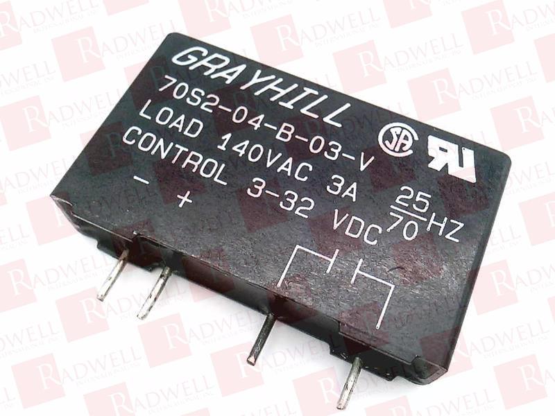 solid state relay Grayhill 70S2-04-D-03-V 24 VAC//3A control 3-32VDC 25//70Hz