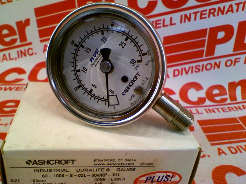 ASHCROFT 63-1008-S-02L-800 STAINLESS STEEL GAUGE 0-800 PSI 2-3/4" DIA 3 