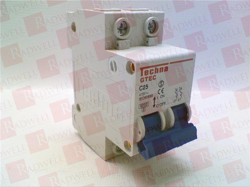 GTEC-2C-25 Din Rail Mount Circuit Breaker by TECHNA