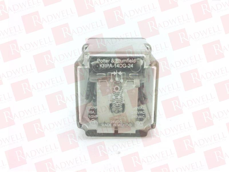 10A TE CONNECTIVITY / POTTER & BRUMFIELD KRPA-14DG-24 POWER RELAY 3PDT 24VDC PLUG IN 