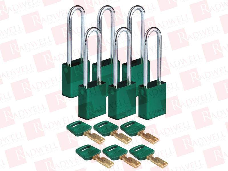 BRADY ALU-GRN-76ST-KA6PK