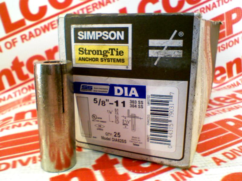 DIA62SS by SIMPSON STRONG TIE COMPANY - Buy Or Repair - Radwell.com