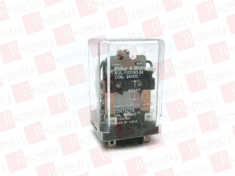DPDT TE CONNECTIVITY/POTTER & BRUMFIELD KUL-11D15D-24 POWER RELAY PLUG IN 10A 24VDC