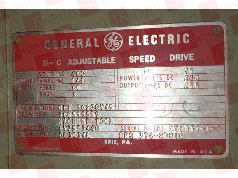 GENERAL ELECTRIC 6V75F3448