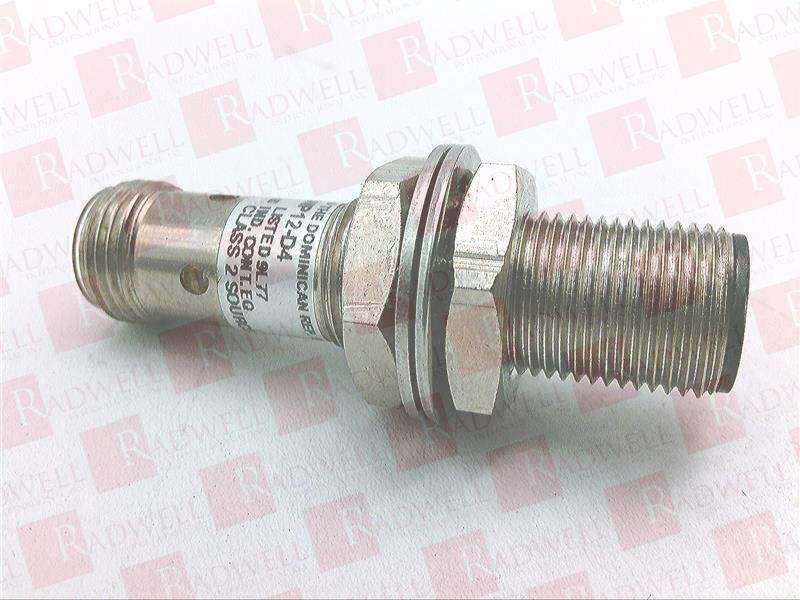 RADWELL VERIFIED SUBSTITUTE 872C-N8NP12-D4-SUB Proximity Sensor 3-Wire DC PNP M12 INDUCTIVE N/O 4-PIN M12 QD UNSHIELDED Cylindrical CP Brass 8MM Range Threaded 