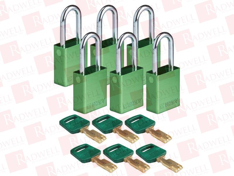 BRADY ALU-GRN-38ST-KA6PK