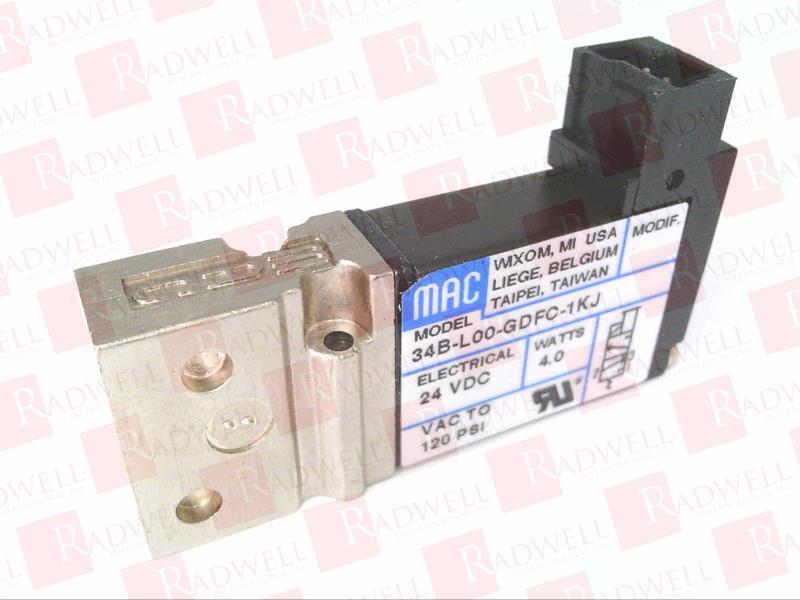 34B-L00-GDFC-1KJ Solenoid Valve By MAC VALVES INC