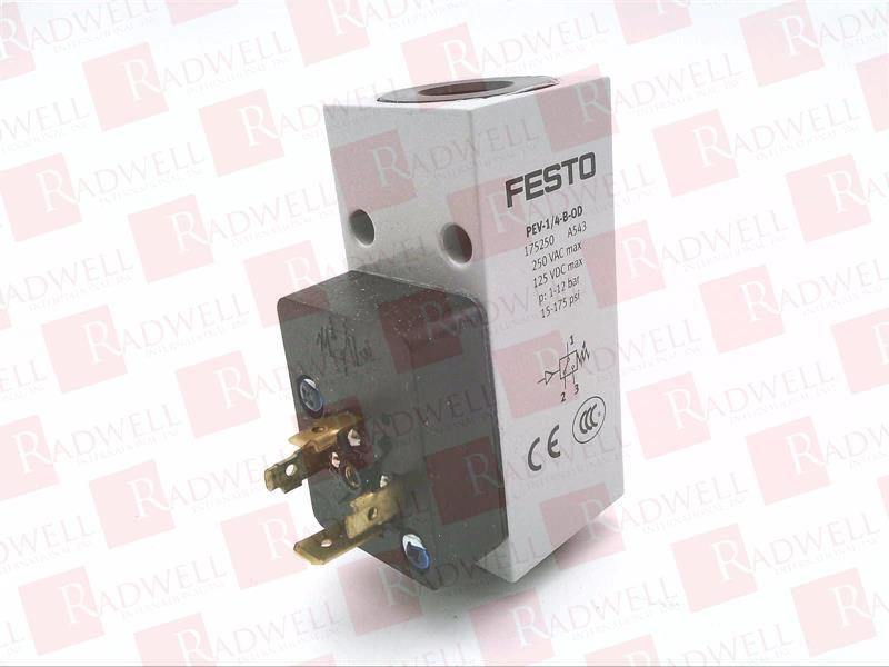 Festo Pressure Switch PEV-1/4-B-OD 175250 One Year Warranty! New in Box 