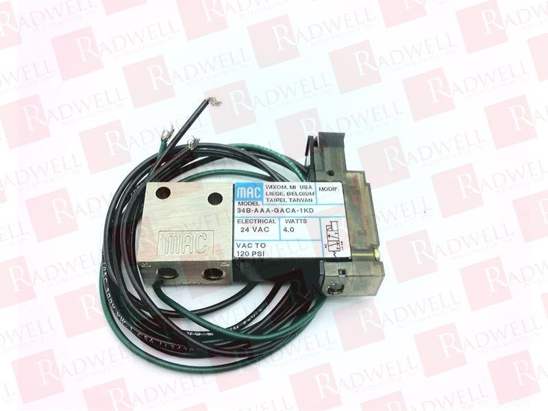 34B-AAA-GACA-1KD Solenoid Valve By MAC VALVES INC